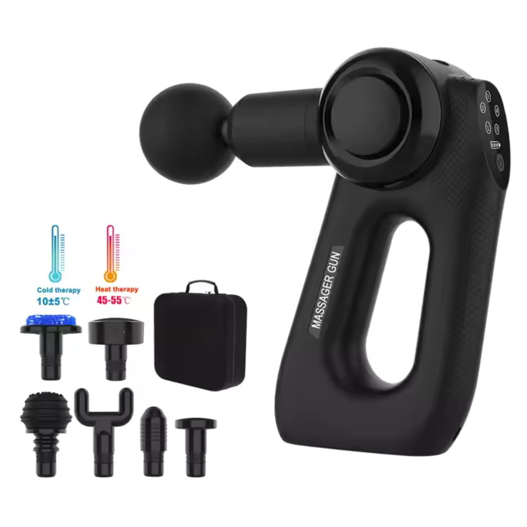 DeepForce Pro Massage Gun – Premium Percussion Therapy with Heat & Cold Attachments